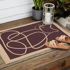 Abstract Line Art Cat 3 Outdoor Rug Gallery Image 2