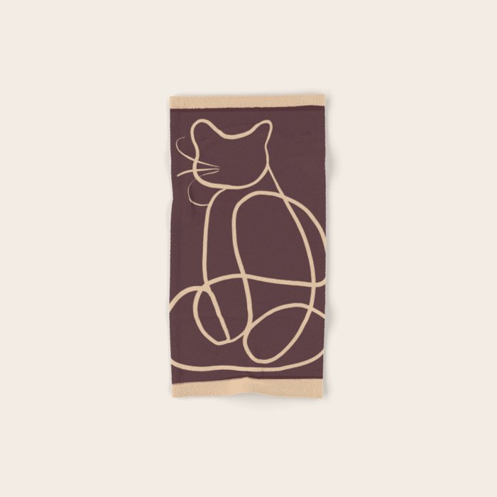 Abstract Line Art Cat 3 Bath Towel Gallery Image 1