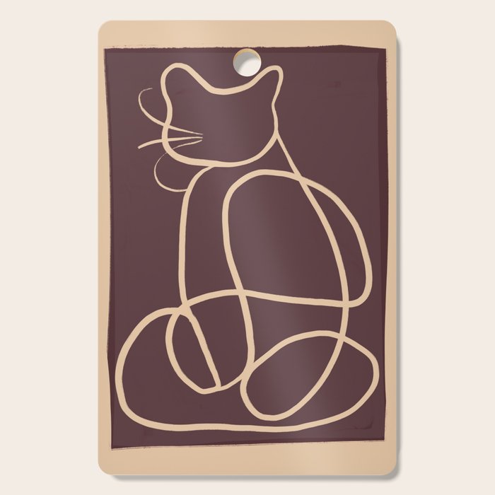 Abstract Line Art Cat 3 Cutting Board Gallery Image 1