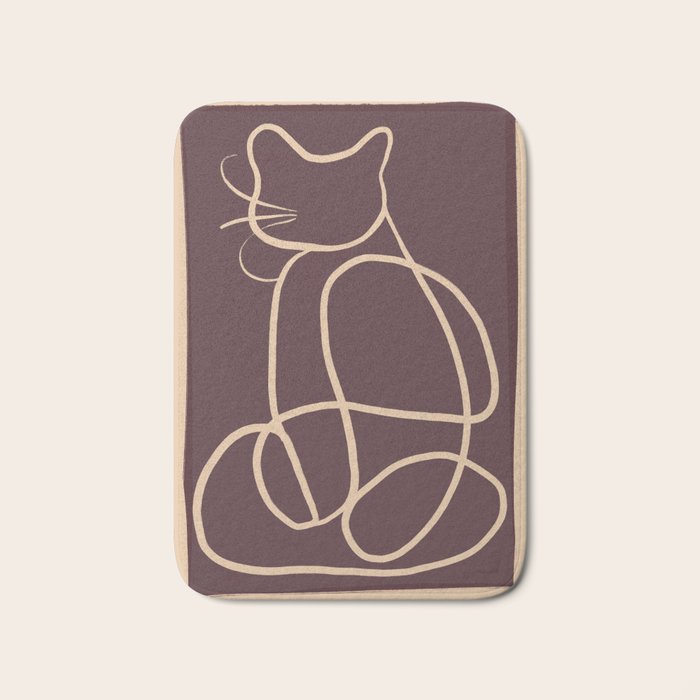 Abstract Line Art Cat 3 Bath Mat Gallery Image 1