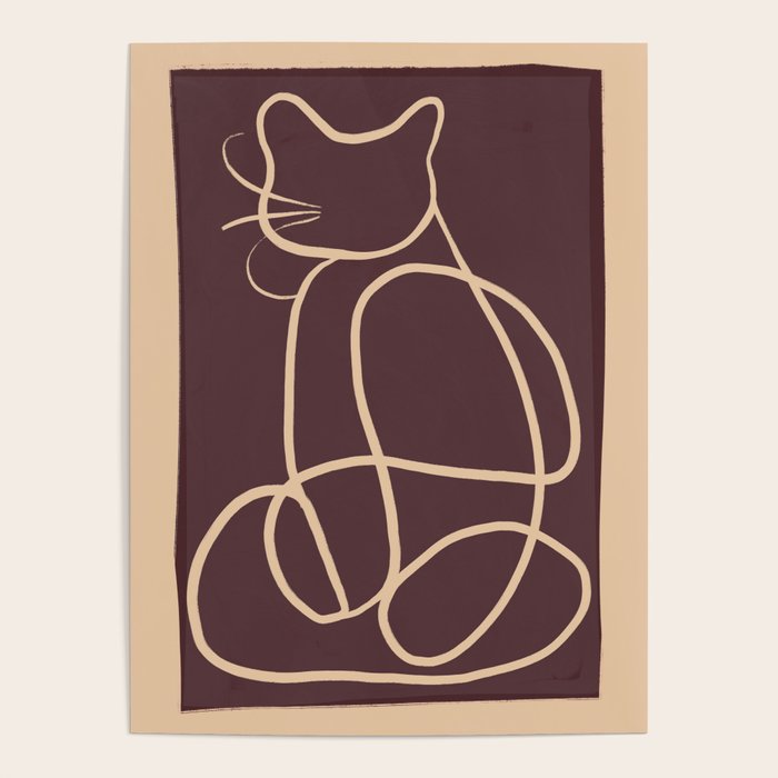 Abstract Line Art Cat 3 Poster Gallery Image 4