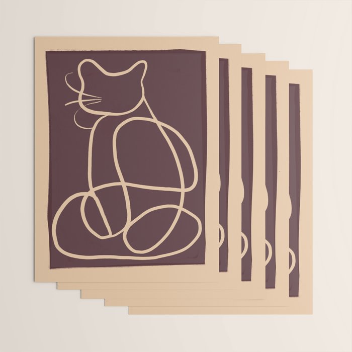 Abstract Line Art Cat 3 Wrapping Paper Gallery Image 3