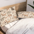 Fall Forest Impression  Wild Animals In Earth Colors Pillow Sham Gallery Image 2