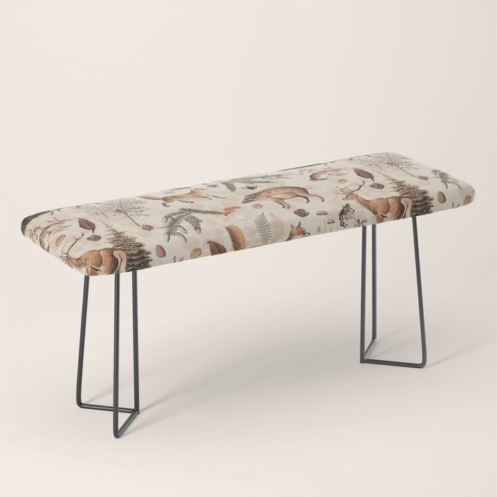 Fall Forest Impression  Wild Animals In Earth Colors Bench Gallery Image 1