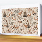 Fall Forest Impression  Wild Animals In Earth Colors Wall Mural Gallery Image 2