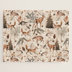 Fall Forest Impression  Wild Animals In Earth Colors Jigsaw Puzzle Gallery Image 1