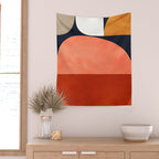 mid century geoemtric abstract autumn 3 Wall Tapestry Gallery Image 2