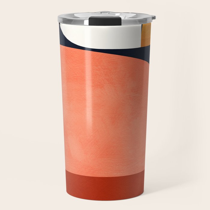mid century geoemtric abstract autumn 3 Travel Mug Gallery Image 1