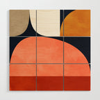 mid century geoemtric abstract autumn 3 Wood Wall Art Gallery Image 1