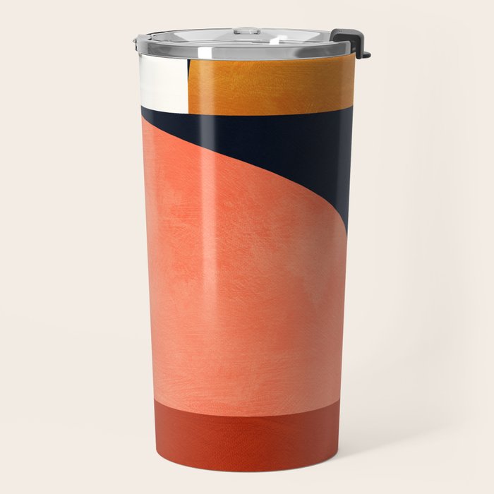 mid century geoemtric abstract autumn 3 Travel Mug Gallery Image 2