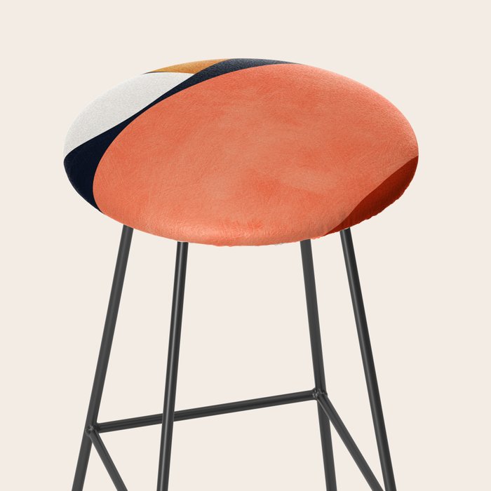mid century geoemtric abstract autumn 3 Stool Gallery Image 2
