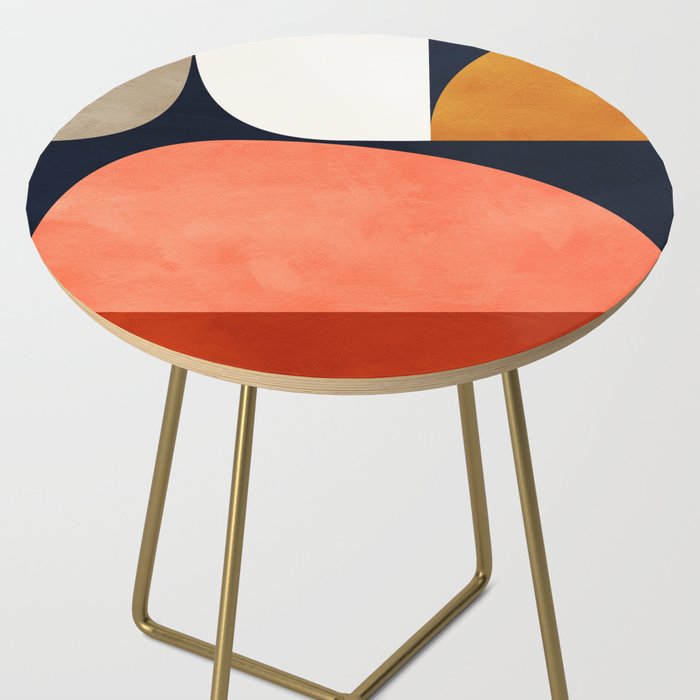 mid century geoemtric abstract autumn 3 Side Table Gallery Image 2