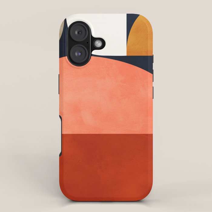 mid century geoemtric abstract autumn 3 iPhone Case Gallery Image 1