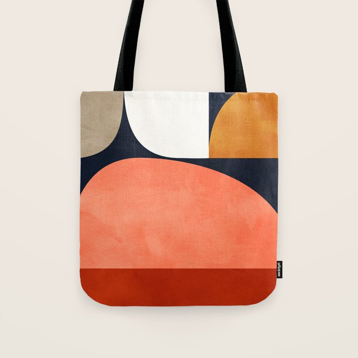 mid century geoemtric abstract autumn 3 Tote Bag Gallery Image 1