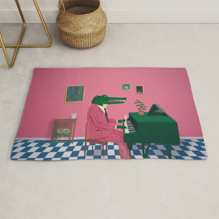 Crocodile Jazz Lounge Vibes Rug Gallery Image 1