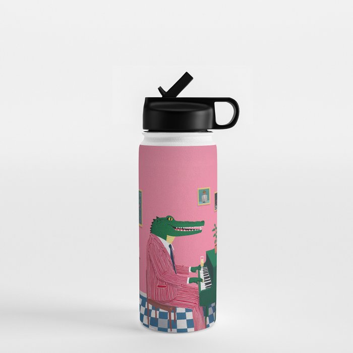 Crocodile Jazz Lounge Vibes Water Bottle Gallery Image 1