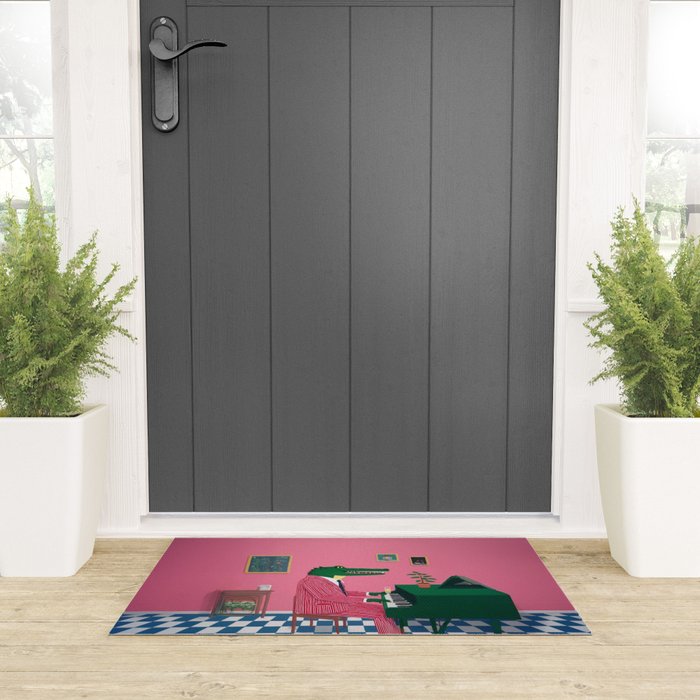 Crocodile Jazz Lounge Vibes Welcome Mat Gallery Image 3