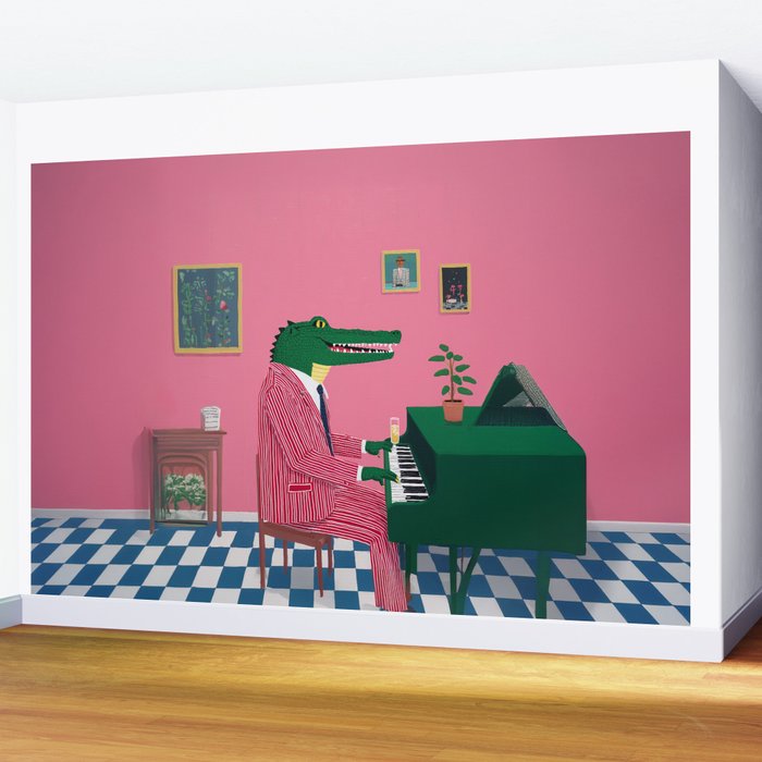 Crocodile Jazz Lounge Vibes Wall Mural Gallery Image 2