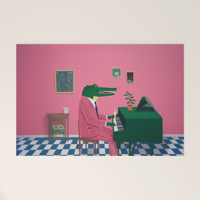 Crocodile Jazz Lounge Vibes Welcome Mat Gallery Image 1