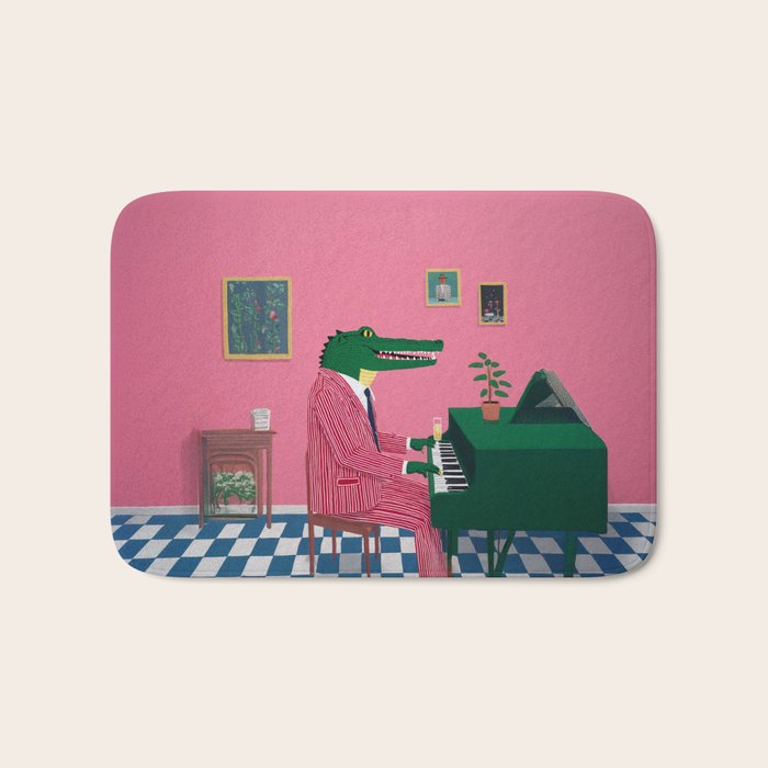 Crocodile Jazz Lounge Vibes Bath Mat Gallery Image 1