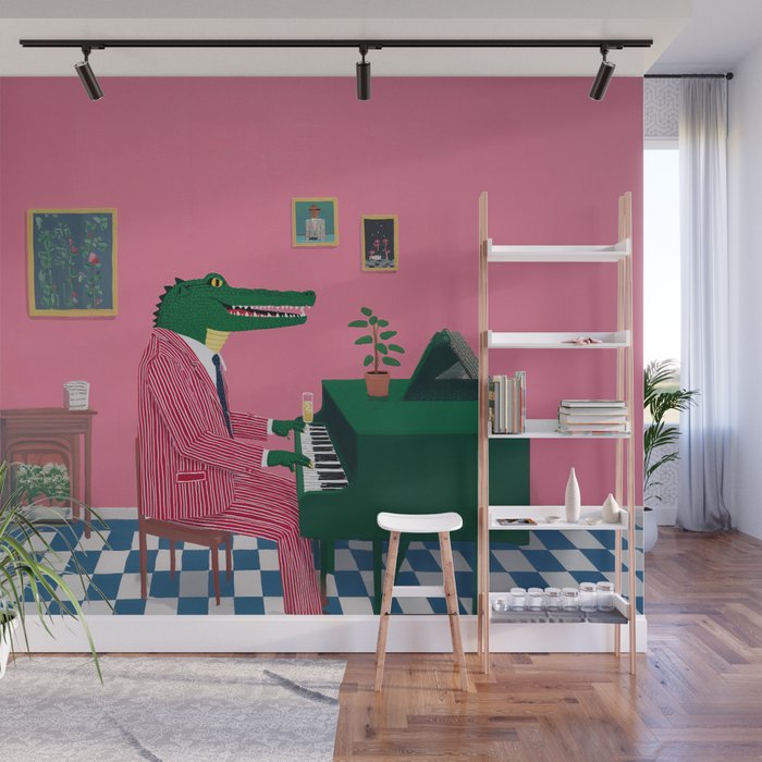 Crocodile Jazz Lounge Vibes Wall Mural Gallery Image 1