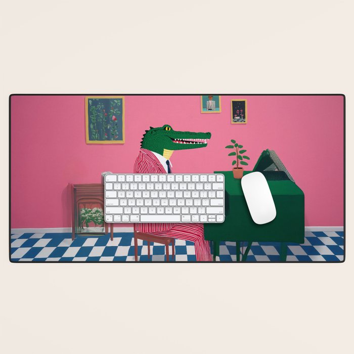 Crocodile Jazz Lounge Vibes Desk Mat Gallery Image 1