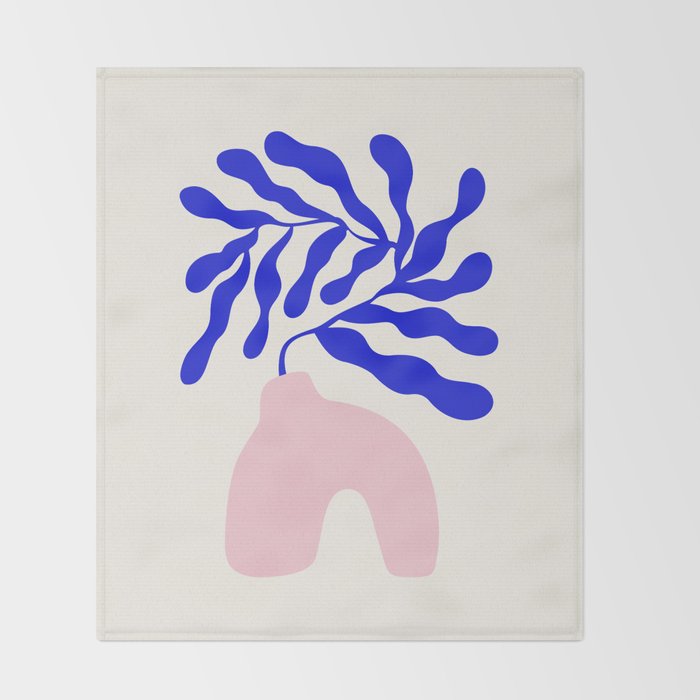 Blue Matisse Ferns II Throw Blanket Gallery Image 2