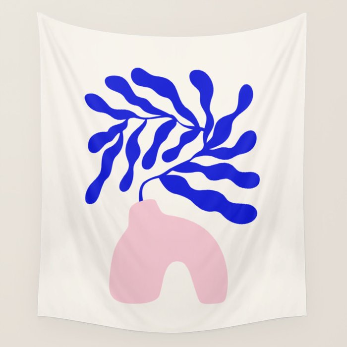 Blue Matisse Ferns II Wall Tapestry Gallery Image 1