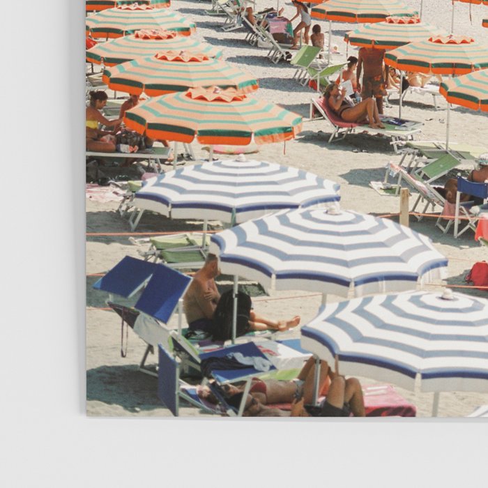 Coastline Monterosso Al Mare on film | Cinque Terre, Italy | Summer in Italy | Beach with umbrellas Poster Gallery Image 3