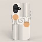 Mid Century Modern Geometric 61 (Rainbow and Sun Abstraction) iPhone Case Gallery Image 1