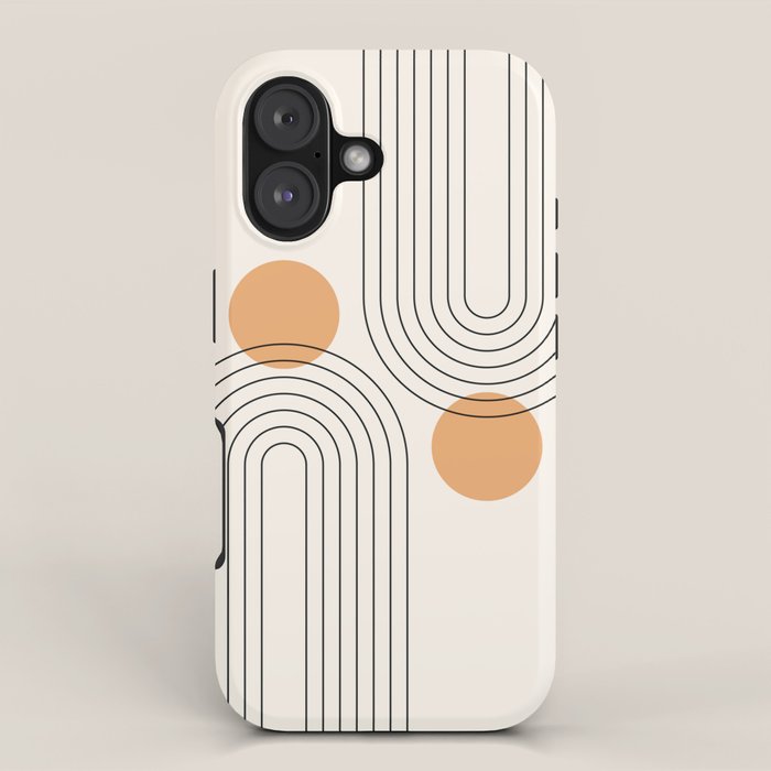 Mid Century Modern Geometric 61 (Rainbow and Sun Abstraction) iPhone Case Gallery Image 1