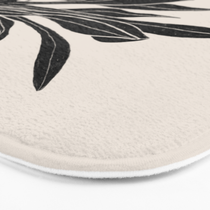 Black & White Plants / Snake Plant Bath Mat Gallery Image 3