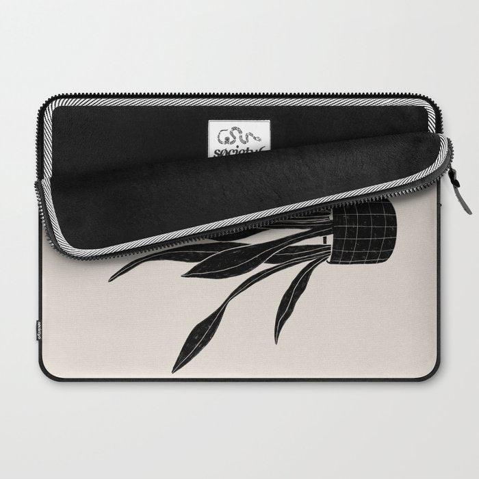 Black & White Plants / Snake Plant Laptop Sleeve Gallery Image 2