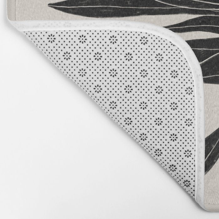 Black & White Plants / Snake Plant Bath Mat Gallery Image 2