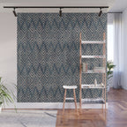 Feather Ikat - midnight desert Wall Mural Gallery Image 1