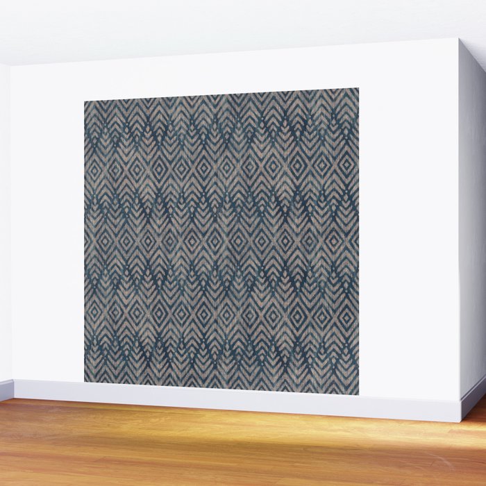 Feather Ikat - midnight desert Wall Mural Gallery Image 2