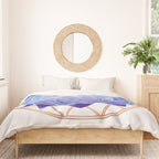 Violet Zen Lotus Flower Watercolor Duvet Cover Gallery Image 3