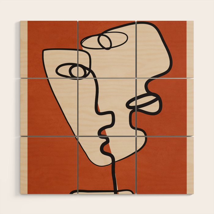 Interwoven Faces 2 Wood Wall Art Gallery Image 1