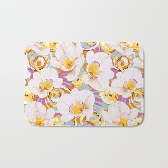 Lemons among the exotic flowers 4 Bath Mat Gallery Image 1