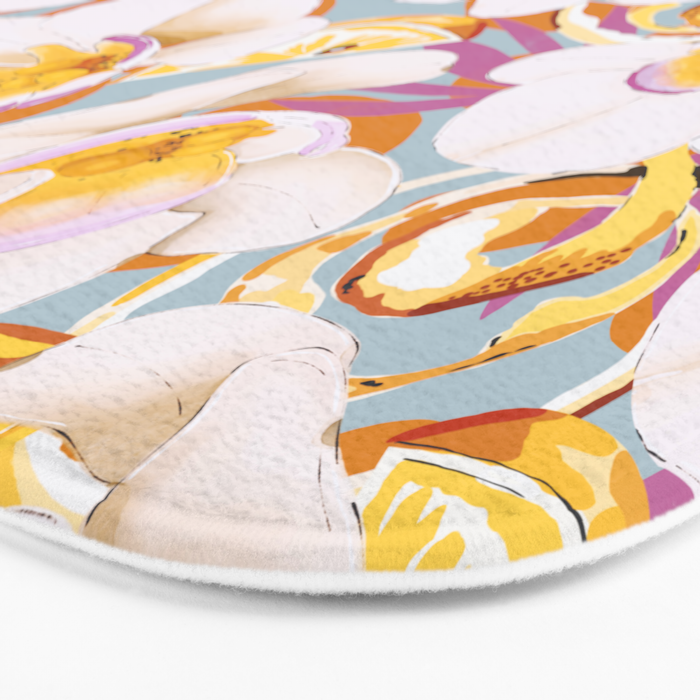 Lemons among the exotic flowers 4 Bath Mat Gallery Image 3