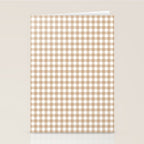 Gingham Plaid Checkered Cottage Pattern in Neutral Light Tan and White Stationery Card Gallery Image 2