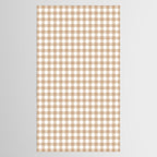 Gingham Plaid Checkered Cottage Pattern in Neutral Light Tan and White Tablecloth Gallery Image 2
