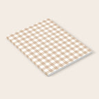 Gingham Plaid Checkered Cottage Pattern in Neutral Light Tan and White Notebook Gallery Image 2