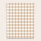 Gingham Plaid Checkered Cottage Pattern in Neutral Light Tan and White Notebook Gallery Image 4