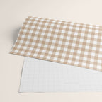 Gingham Plaid Checkered Cottage Pattern in Neutral Light Tan and White Wrapping Paper Gallery Image 2