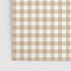 Gingham Plaid Checkered Cottage Pattern in Neutral Light Tan and White Poster Gallery Image 3