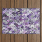 Mermaid Purple and Silver Outdoor Rug Gallery Image 1