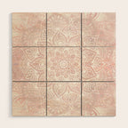 Mandala Yoga Love, Blush Pink Floral Wood Wall Art Gallery Image 1