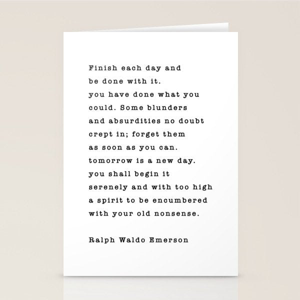 Ralph Waldo Emerson, Finish Each Day  Stationery Card Gallery Image 2