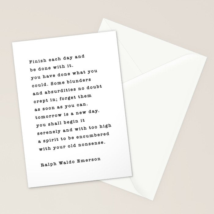 Ralph Waldo Emerson, Finish Each Day  Stationery Card Gallery Image 2